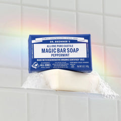 Dr. Bronner's All-One Pure-Castile Magic Bar Soap - Peppermint - 5oz: Made Without Parabens, Whole Body, Normal Skin