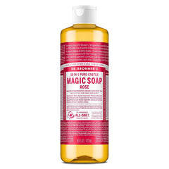 Dr. Bronner's Magic Pure Castile Liquid Soap Bodywash - Rose - 16 fl oz: Whole Body, Recommended for Normal to Dry Skin