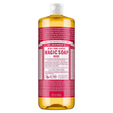 Dr. Bronner's Magic Pure Castile Liquid Soap Bodywash - Rose - 32 fl oz: Vegan, Contains Hemp Seed & Coconut Oil, Paraben-Free