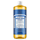 Dr. Bronner's Magic Pure Castile Liquid Soap Bodywash - Peppermint - 32 fl oz: Basic Cleansing, Vegan, Whole Body, Made Without Parabens