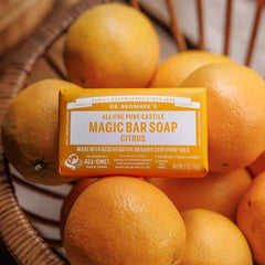 Dr. Bronner's All-One Pure-Castile Magic Bar Soap - Citrus - 5oz: Basic Cleansing, Whole Body, Normal Skin, Non-Toxic