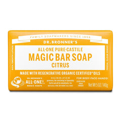 Dr. Bronner's All-One Pure-Castile Magic Bar Soap - Citrus - 5oz: Basic Cleansing, Whole Body, Normal Skin, Non-Toxic