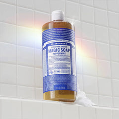 Dr. Bronner's Magic Pure Castile Liquid Soap Bodywash - Peppermint - 32 fl oz: Basic Cleansing, Vegan, Whole Body, Made Without Parabens