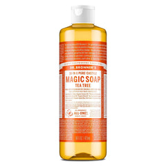 Dr. Bronner's Magic Pure Castile Liquid Soap Bodywash - Tea Tree - 16 fl oz: Paraben-Free, Vegan, For Normal Skin
