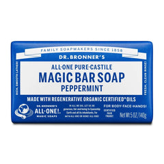 Dr. Bronner's All-One Pure-Castile Magic Bar Soap - Peppermint - 5oz: Made Without Parabens, Whole Body, Normal Skin