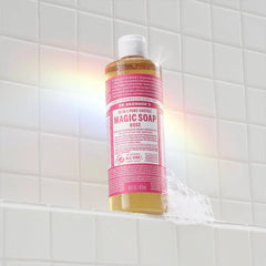 Dr. Bronner's Magic Pure Castile Liquid Soap Bodywash - Rose - 16 fl oz: Whole Body, Recommended for Normal to Dry Skin